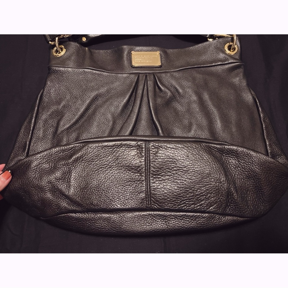 Marc Jacobs Black Leather Hobo Bag Purse Crossbody Shoulder - Picture 6 of 15